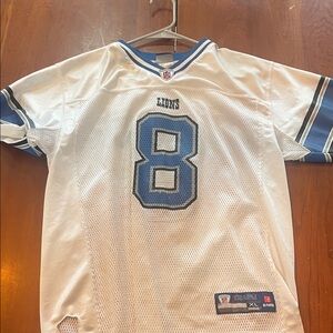 Reebok White and Blue Football Jersey